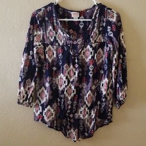 Mossimo 3/4 sleeve tunic blouse